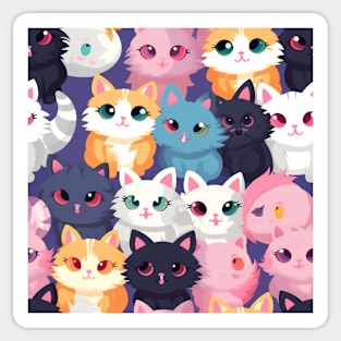 Feline Fantasy: Cute Anime Cats Galore Sticker